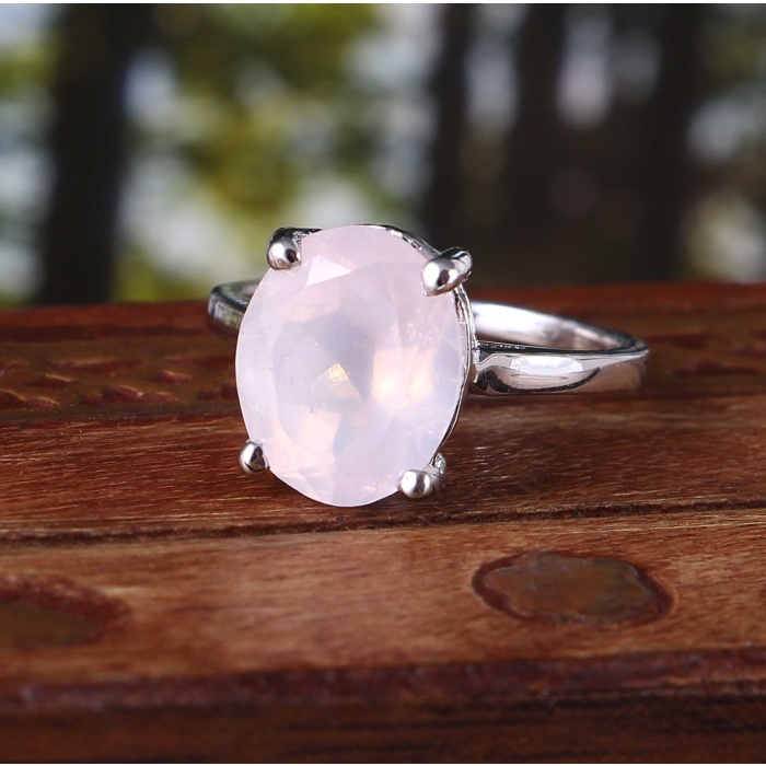 Natural Rose Quartz Ring, 925 Sterling Sliver, Rose Quartz Ring, Rose Quartz Engagement Ring, Wedding Ring, luxury Ring, Oval cut Ring | Save 33% - Rajasthan Living 6