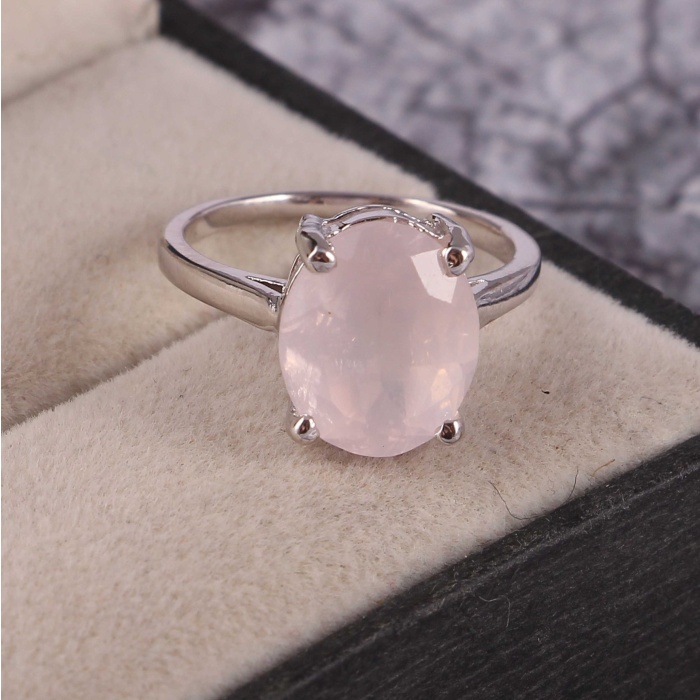 Natural Rose Quartz Ring, 925 Sterling Sliver, Rose Quartz Ring, Rose Quartz Engagement Ring, Wedding Ring, luxury Ring, Oval cut Ring | Save 33% - Rajasthan Living 7