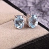 Natural Sky Blue Topaz Studs Earrings, 925 Sterling Silver Studs Earrings, Blue Topaz Earrings, Luxury Earrings, Oval Cut Studs Earrings | Save 33% - Rajasthan Living 9