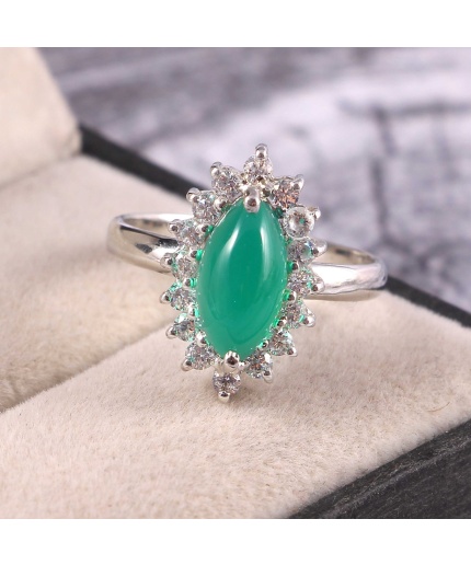 Natural Onyx Ring, 925 Sterling Silver, Onyx Engagement Ring, Green Onyx Ring, Wedding Ring, Luxury Ring, Ring/Band, Marquise Cabochon Ring | Save 33% - Rajasthan Living 3