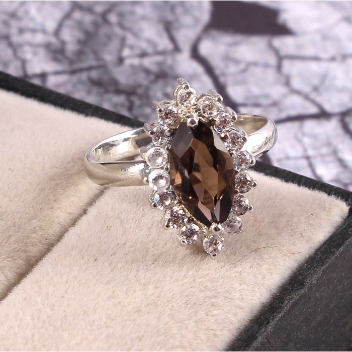 Natural Smoky Quartz Ring, 925 Sterling Silver Smoky Quartz Engagement Ring, Wedding Ring, Luxury Ring, Ring/Band, Marquise Cut Ring | Save 33% - Rajasthan Living 6