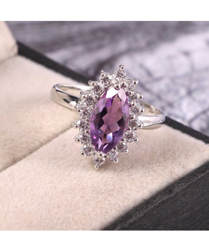 Natural Amethyst Ring, 925 Sterling Silver, Amethyst Engagement Ring, Amethyst Ring, Wedding Ring, Luxury Ring, Ring/Band, Marquise Cut Ring | Save 33% - Rajasthan Living 3