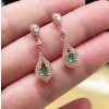 Natural Emerald Drop Earrings, 925 Sterling Silver, Emerald Earrings, Emerald Silver Earrings, Luxury Earrings, Oval Cut Stone Earrings | Save 33% - Rajasthan Living 8