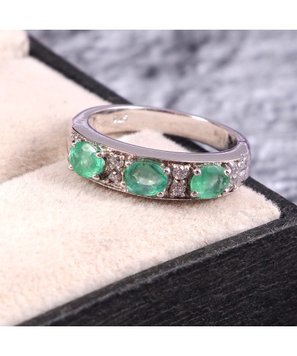 Natural Emerald Woman Ring, 925 Sterling Silver, Emerald Ring,  Emerald Statement Ring, Emerald Engagement and Wedding Ring, Oval Cut Ring | Save 33% - Rajasthan Living 3