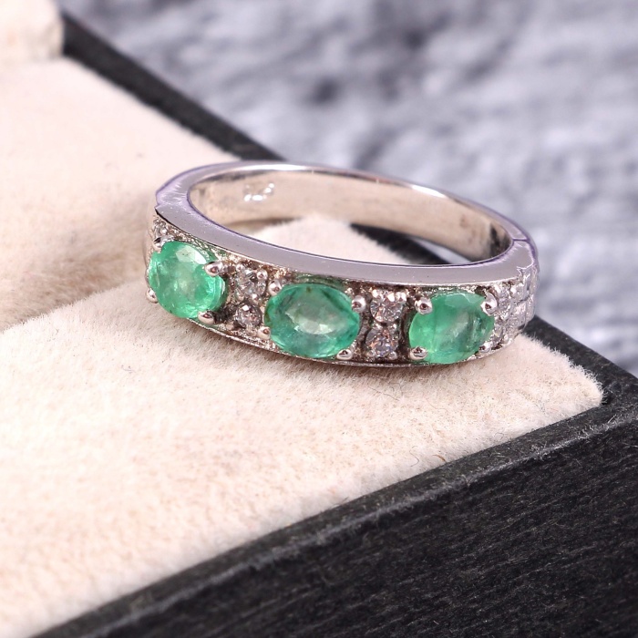 Natural Emerald Woman Ring, 925 Sterling Silver, Emerald Ring,  Emerald Statement Ring, Emerald Engagement and Wedding Ring, Oval Cut Ring | Save 33% - Rajasthan Living 6