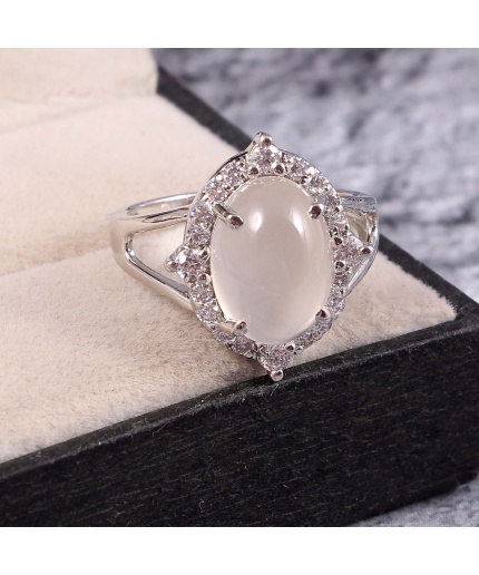 Natural Moonstone Ring, 925 Sterling Silver, Moonstone Engagement Ring, Wedding Ring, Luxury Ring, Ring/Band, Oval Cabution Ring | Save 33% - Rajasthan Living 3