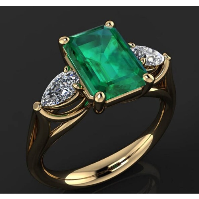 Emerald & Cubic Zirconia Woman Ring, 925 Sterling Silver, Emerald Ring, Statement Ring, Engagement and Wedding Ring, Emerald cut Ring | Save 33% - Rajasthan Living 7