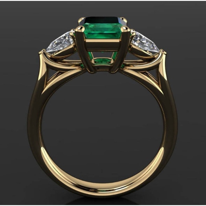 Emerald & Cubic Zirconia Woman Ring, 925 Sterling Silver, Emerald Ring, Statement Ring, Engagement and Wedding Ring, Emerald cut Ring | Save 33% - Rajasthan Living 8