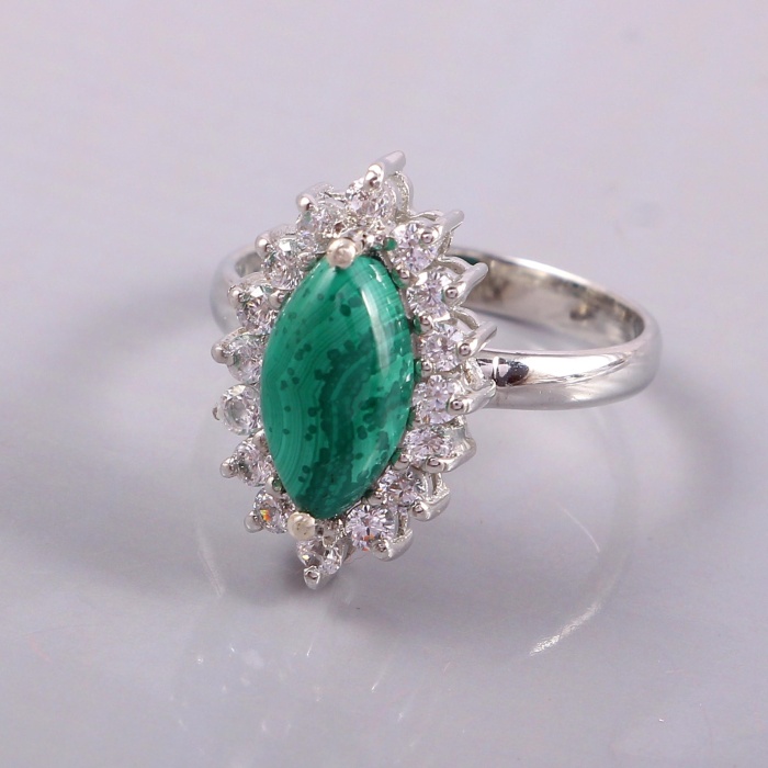 Natural Malachite Ring, 925 Sterling Sliver, Malachite Ring, Malachite Engagement Ring, Wedding Ring, luxury Ring, Marquise Cabochon Ring | Save 33% - Rajasthan Living 7