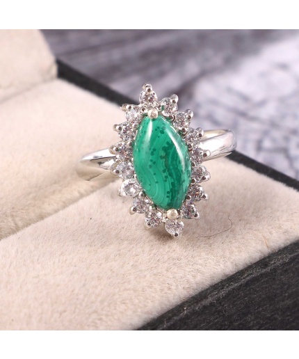 Natural Malachite Ring, 925 Sterling Sliver, Malachite Ring, Malachite Engagement Ring, Wedding Ring, luxury Ring, Marquise Cabochon Ring | Save 33% - Rajasthan Living 3