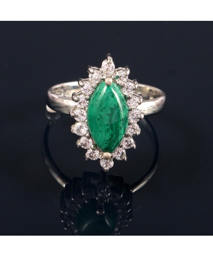 Natural Malachite Ring, 925 Sterling Sliver, Malachite Ring, Malachite Engagement Ring, Wedding Ring, luxury Ring, Marquise Cabochon Ring | Save 33% - Rajasthan Living