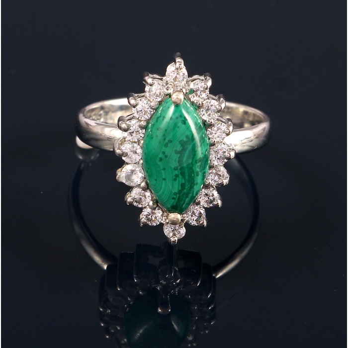 Natural Malachite Ring, 925 Sterling Sliver, Malachite Ring, Malachite Engagement Ring, Wedding Ring, luxury Ring, Marquise Cabochon Ring | Save 33% - Rajasthan Living 5