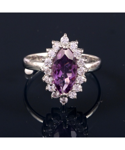 Natural Amethyst Ring, 925 Sterling Silver, Amethyst Engagement Ring, Amethyst Ring, Wedding Ring, Luxury Ring, Ring/Band, Marquise Cut Ring | Save 33% - Rajasthan Living