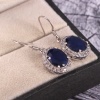 Natural Blue Sapphire Drop Earrings, 925 Sterling Silver Sapphire Earrings, Sapphire Silver Earrings, Luxury Earrings, Oval Cut Earrings | Save 33% - Rajasthan Living 9