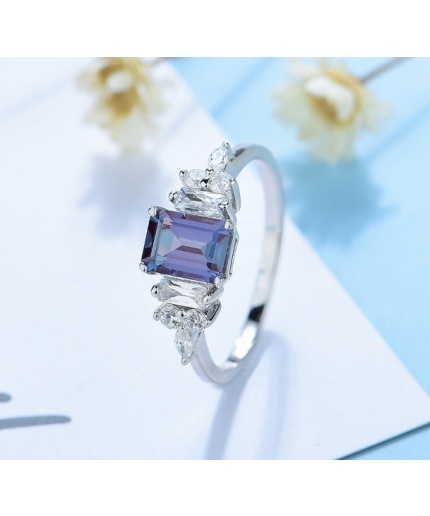 Alexandrite Ring, Woman Ring, 925 Sterling Silver Alexandrite Ring, Statement Ring, Engagement and Wedding Ring, Emerald Cut Ring | Save 33% - Rajasthan Living 3