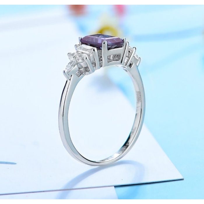 Alexandrite Ring, Woman Ring, 925 Sterling Silver Alexandrite Ring, Statement Ring, Engagement and Wedding Ring, Emerald Cut Ring | Save 33% - Rajasthan Living 9