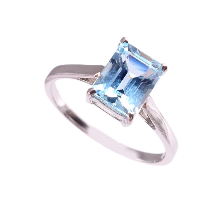 Natural Aquamarine Ring, 925 Sterling Silver, Aquamarine Ring, Engagement Ring, Wedding Ring, Luxury Ring, Ring/Band, Emerald Cut Ring | Save 33% - Rajasthan Living 7