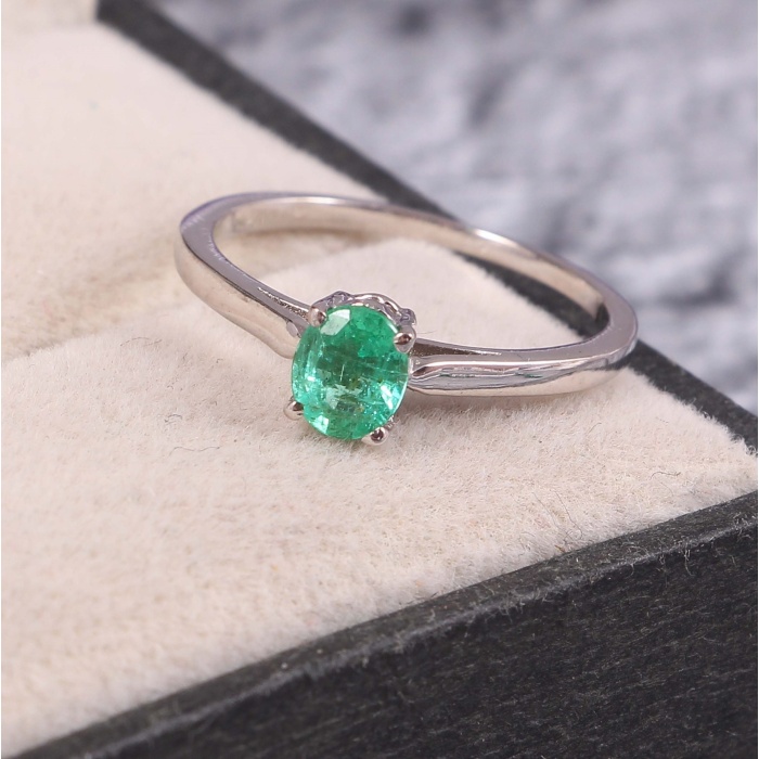 Natural Emerald Woman Ring, 925 Sterling Silver, Emerald Ring,  Emerald Statement Ring, Emerald Engagement and Wedding Ring, Oval Cut Ring | Save 33% - Rajasthan Living 6