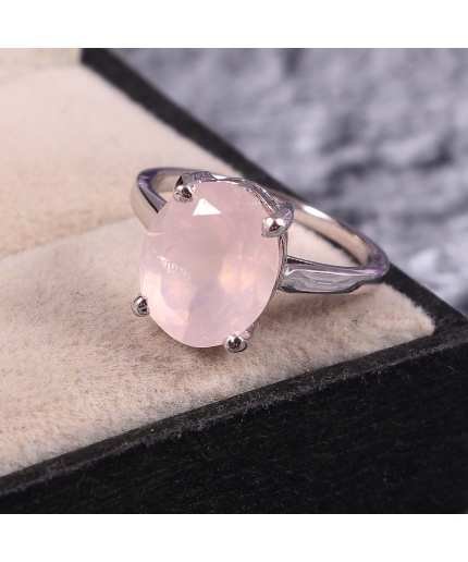 Natural Rose Quartz Ring, 925 Sterling Sliver, Rose Quartz Ring, Rose Quartz Engagement Ring, Wedding Ring, luxury Ring, Oval cut Ring | Save 33% - Rajasthan Living