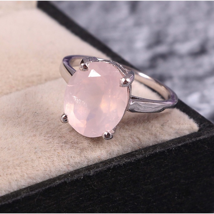 Natural Rose Quartz Ring, 925 Sterling Sliver, Rose Quartz Ring, Rose Quartz Engagement Ring, Wedding Ring, luxury Ring, Oval cut Ring | Save 33% - Rajasthan Living 5