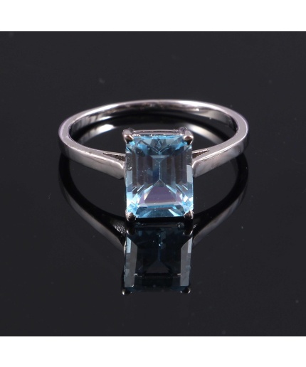 Natural Aquamarine Ring, 925 Sterling Silver, Aquamarine Ring, Engagement Ring, Wedding Ring, Luxury Ring, Ring/Band, Emerald Cut Ring | Save 33% - Rajasthan Living