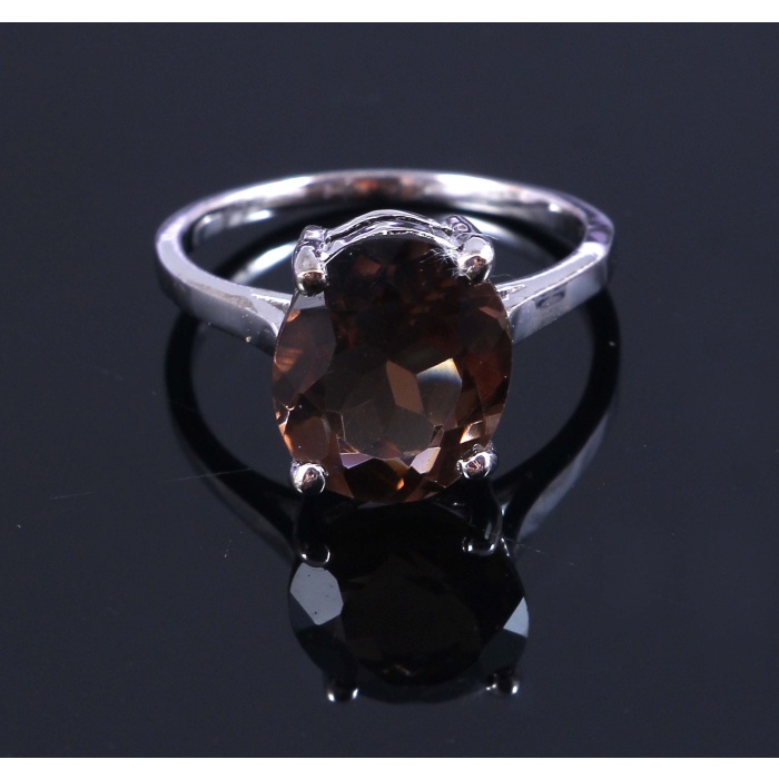 Natural Smoky Quartz Ring, 925 Sterling Silver, Smoky Quartz Engagement Ring, Wedding Ring, Luxury Ring, Ring/Band, Oval Cut Ring | Save 33% - Rajasthan Living 5