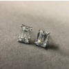 Lab Created Moissanite Studs Earrings,925 Sterling Silver, Studs Earrings, Earrings, Moissanite Earrings, Luxury Earrings, Emerald Cut Stone | Save 33% - Rajasthan Living 10