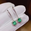 Natural Emerald Drop Earrings, 925 Sterling Silver, Emerald Drop Earrings, Emerald Silver Earrings, Luxury Earrings, Oval Cut Stone Earrings | Save 33% - Rajasthan Living 9