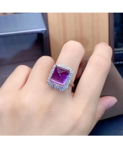 Natural Amethyst Ring, 925 Sterling Silver, Amethyst Engagement Ring, Amethyst Ring, Wedding Ring, Luxury Ring, Ring/Band, Princess Cut Ring | Save 33% - Rajasthan Living 3