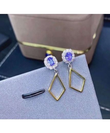 Natural Tanzanite Drop Earrings, 925 Sterling Silver, Tanzanite Drop Earrings, Tanzanite Earrings, Luxury Earrings, Oval Cut Earrings | Save 33% - Rajasthan Living 3