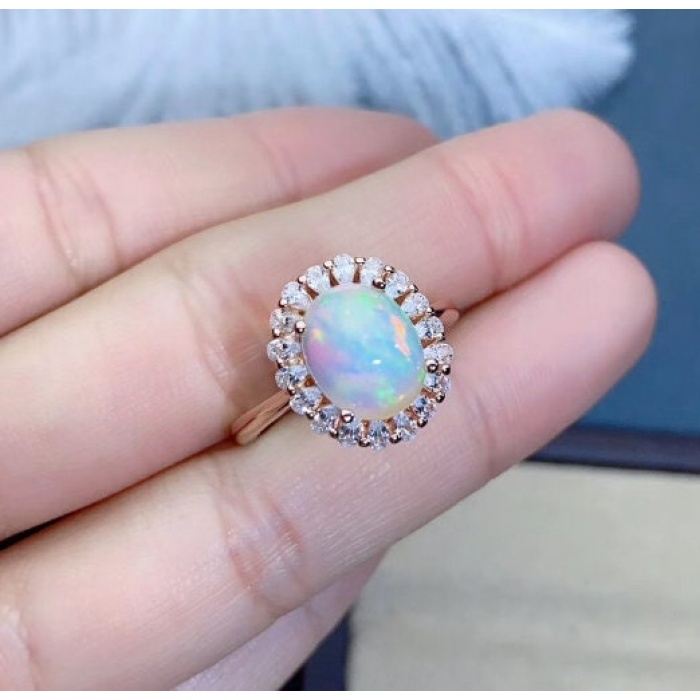 Natural Fire Opal Ring, 925 Sterling Silver, Engagement Ring, Wedding Ring, Luxury Ring, Ring/Band, Oval Opal Ring, Bridesmaids Gift | Save 33% - Rajasthan Living 6