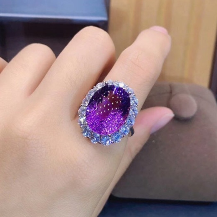 Natural Amethyst Ring, 925 Sterling Silver, Amethyst Engagement Ring, Amethyst Ring, Wedding Ring, Luxury Ring, Ring/Band, Oval Cut Ring | Save 33% - Rajasthan Living 7