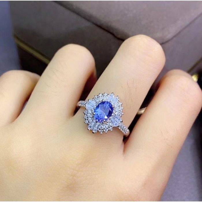 Natural Tanzanite Ring,925 Sterling Sliver,Engagement Ring,Wedding Ring, luxury Ring, soliture Ring,Ovel cut Ring | Save 33% - Rajasthan Living 6