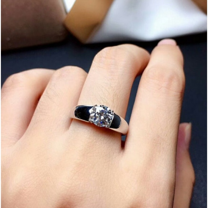 Moissanite Ring, 925 Sterling Silver, Moissanite Mans Ring, Engagement Ring, Wedding Ring, Luxury Ring, Ring/Band, Round Cut Ring | Save 33% - Rajasthan Living 8