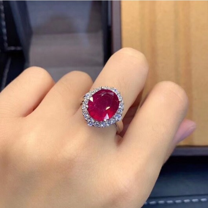 Natural Ruby Ring,925 Sterling Silver,Engagement Ring, Wedding Ring, Luxury Ring, Ring/Band, Oval Cut Ring | Save 33% - Rajasthan Living 6