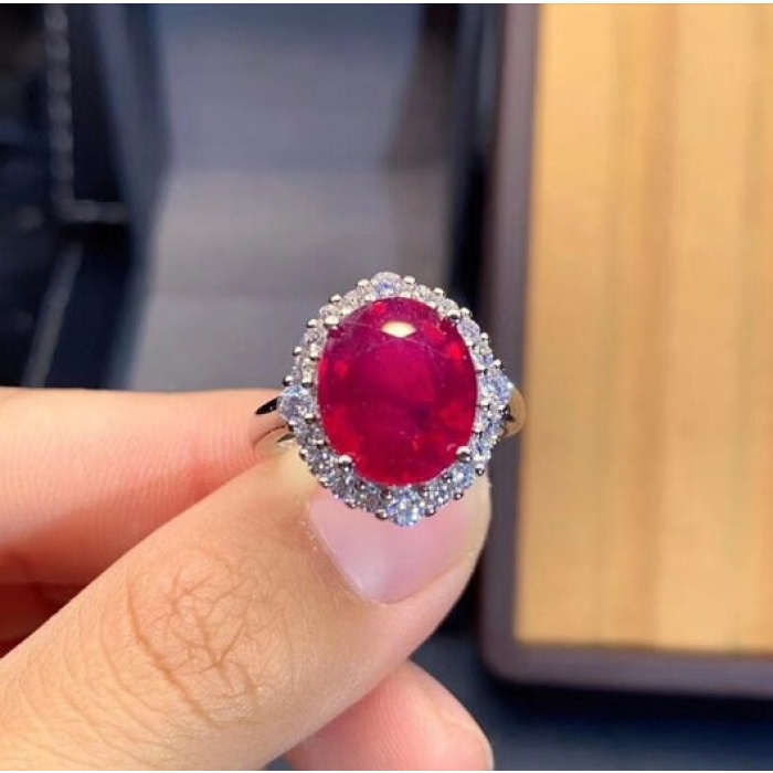 Natural Ruby Ring,925 Sterling Silver,Engagement Ring, Wedding Ring, Luxury Ring, Ring/Band, Oval Cut Ring | Save 33% - Rajasthan Living 5