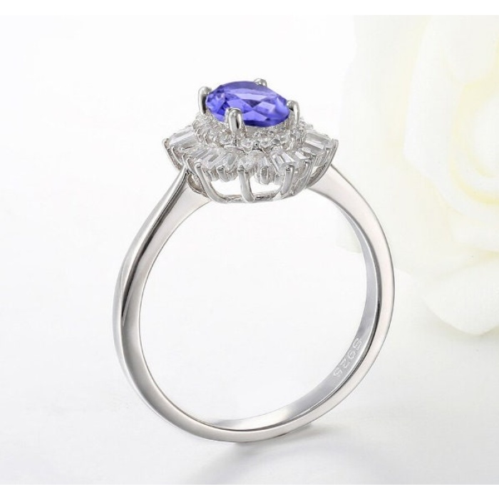 Tanzanite Ring, 925 Sterling Silver Engagement Ring, Wedding Ring, Tanzanite Ring, luxury Ring, soliture Ring, Woman Ring, Oval cut Ring | Save 33% - Rajasthan Living 6