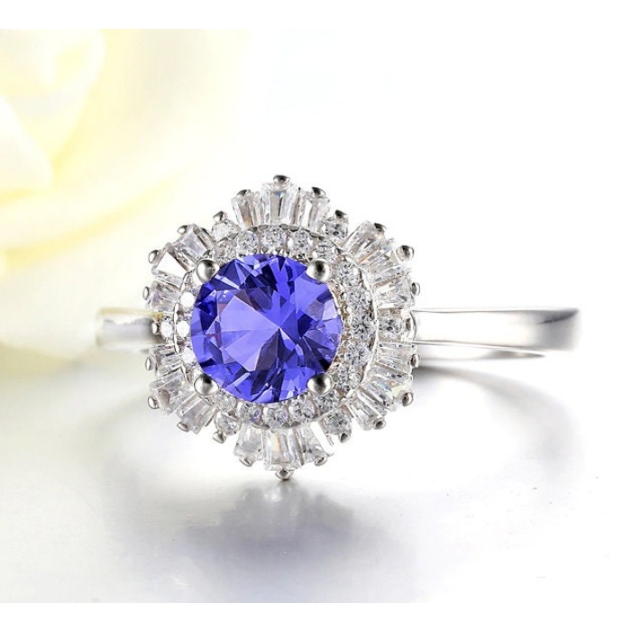 Tanzanite Ring, 925 Sterling Silver Engagement Ring, Weddingman Ring, C Ring, Tanzanite Ring, luxury Ring, soliture Ring, Round cut Ring | Save 33% - Rajasthan Living 7