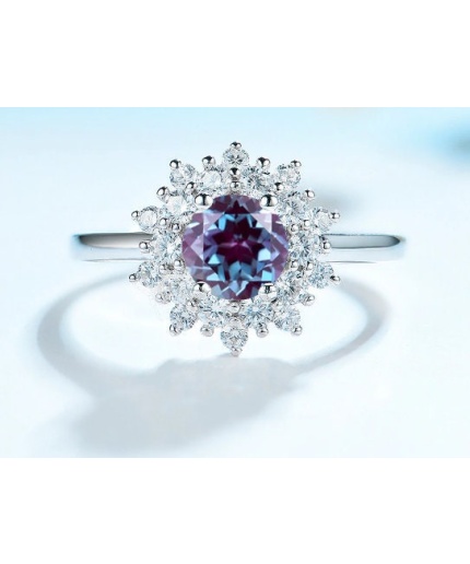 Alexandrite Ring, Woman Ring, 925 Sterling Silver Alexandrite Ring, Statement Ring, Engagement and Wedding Ring, Round Cut Ring | Save 33% - Rajasthan Living