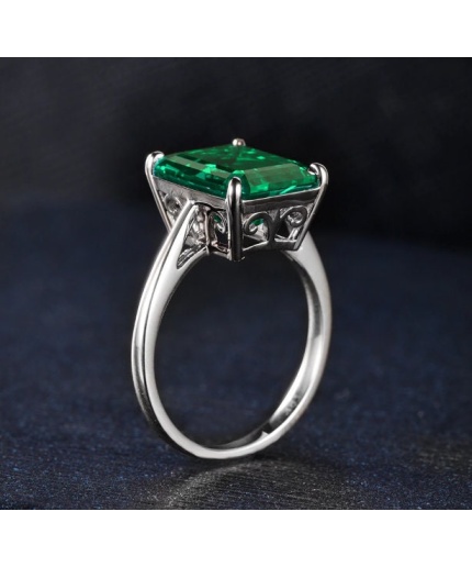 Emerald & Cubic Zirconia Woman Ring, 925 Sterling Silver, Emerald Ring, Statement Ring, Engagement and Wedding Ring, Emerald cut Ring | Save 33% - Rajasthan Living 3