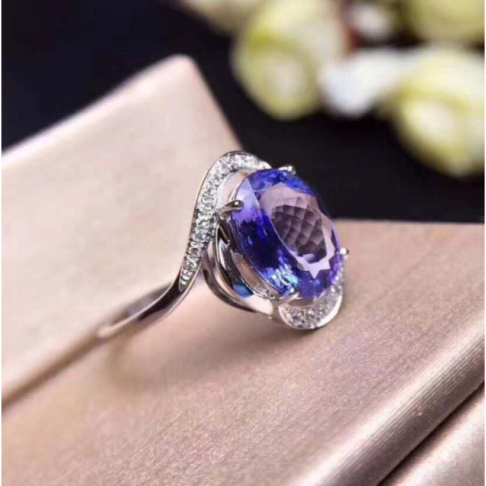 Natural Tanzanite Ring, 925 Sterling Sliver Engagement Ring, Tanzanite Ring, Wedding Ring, luxury Ring, soliture Ring, Oval cut Ring | Save 33% - Rajasthan Living 8