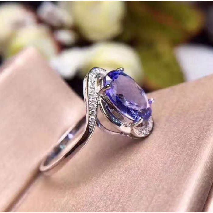 Natural Tanzanite Ring, 925 Sterling Sliver Engagement Ring, Tanzanite Ring, Wedding Ring, luxury Ring, soliture Ring, Oval cut Ring | Save 33% - Rajasthan Living 9