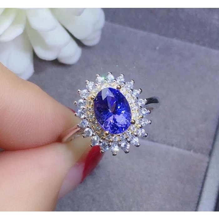 Natural Tanzanite Ring, 925 Sterling Sliver Engagement Ring, Tanzanite Ring, Wedding Ring, luxury Ring, soliture Ring, Oval cut Ring | Save 33% - Rajasthan Living 9