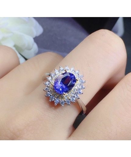 Natural Tanzanite Ring, 925 Sterling Sliver Engagement Ring, Tanzanite Ring, Wedding Ring, luxury Ring, soliture Ring, Oval cut Ring | Save 33% - Rajasthan Living 3