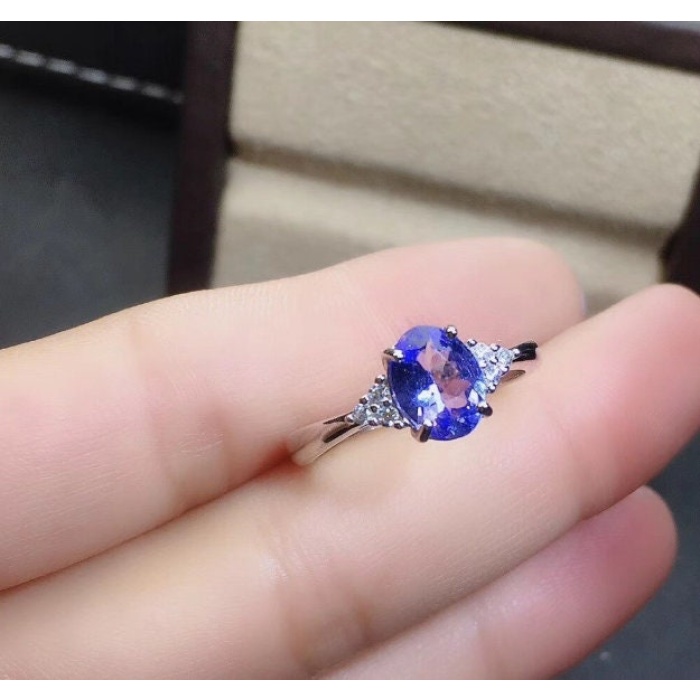 Natural Tanzanite Ring, 925 Sterling Sliver Engagement Ring, Tanzanite Ring, Wedding Ring, luxury Ring, soliture Ring, Oval cut Ring | Save 33% - Rajasthan Living 5