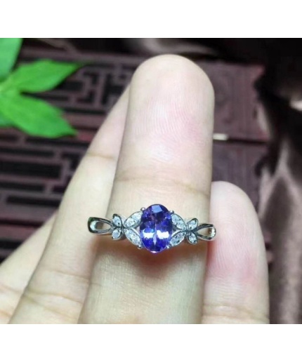 Natural Tanzanite Ring, 925 Sterling Sliver Engagement Ring, Tanzanite Ring, Wedding Ring, luxury Ring, soliture Ring, Oval cut Ring | Save 33% - Rajasthan Living