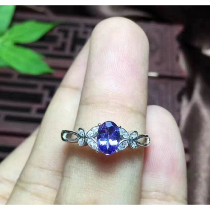 Natural Tanzanite Ring, 925 Sterling Sliver Engagement Ring, Tanzanite Ring, Wedding Ring, luxury Ring, soliture Ring, Oval cut Ring | Save 33% - Rajasthan Living 5