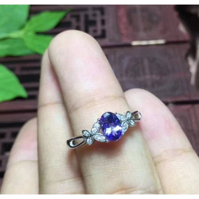 Natural Tanzanite Ring, 925 Sterling Sliver Engagement Ring, Tanzanite Ring, Wedding Ring, luxury Ring, soliture Ring, Oval cut Ring | Save 33% - Rajasthan Living 6