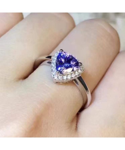 Natural Tanzanite Ring, 925 Sterling Sliver Engagement Ring, Tanzanite Ring, Wedding Ring, luxury Ring, soliture Ring, Trillion cut Ring | Save 33% - Rajasthan Living 3