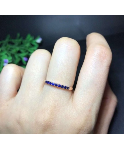 Natural Blue Sapphire Ring, 18k Gold Ring, Engagement Ring, Wedding Ring, luxury Ring, soliture Ring, Round cut Ring | Save 33% - Rajasthan Living 3